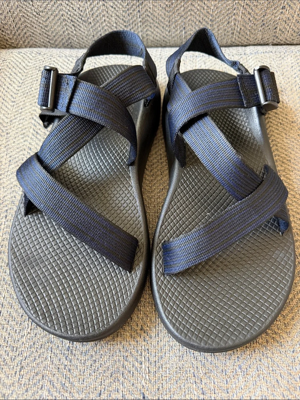 Chaco Men’s Z/Cloud Blue Striped Black Sandals Size: 9